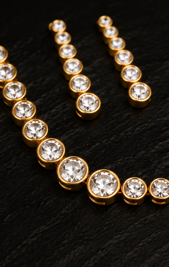 AD Diamond Necklace Set