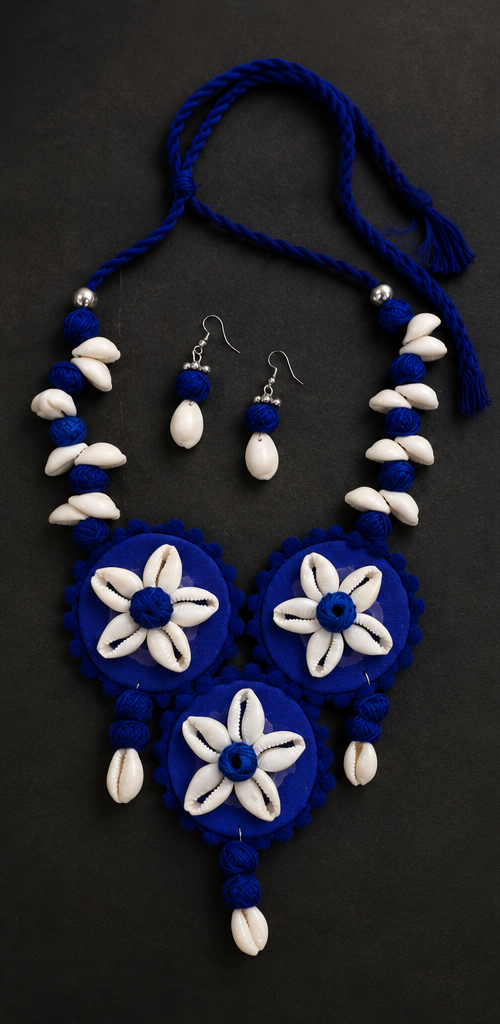 Handcrafted Thread Necklace & Earrings Set