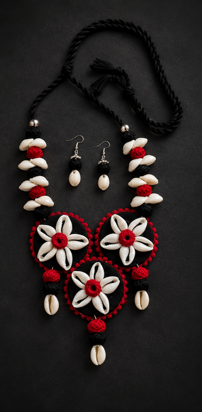 Handcrafted Thread Necklace & Earrings Set