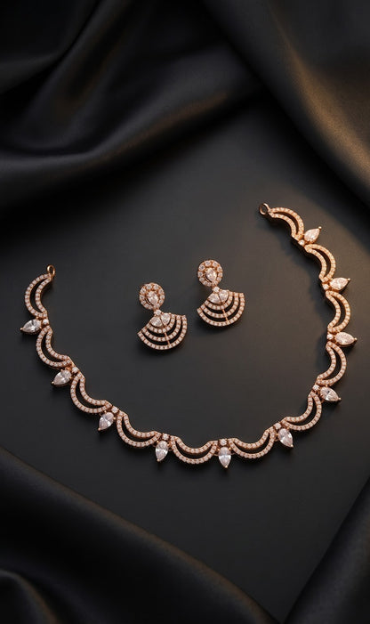 Elegant AD Diamond Necklace Set