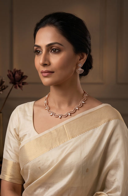 Elegant AD Diamond Necklace Set