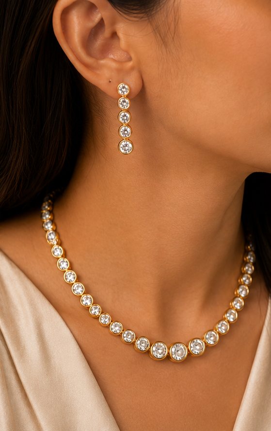 AD Diamond Necklace Set