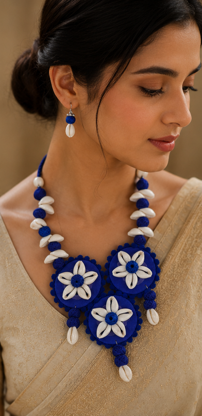 Handcrafted Thread Necklace & Earrings Set