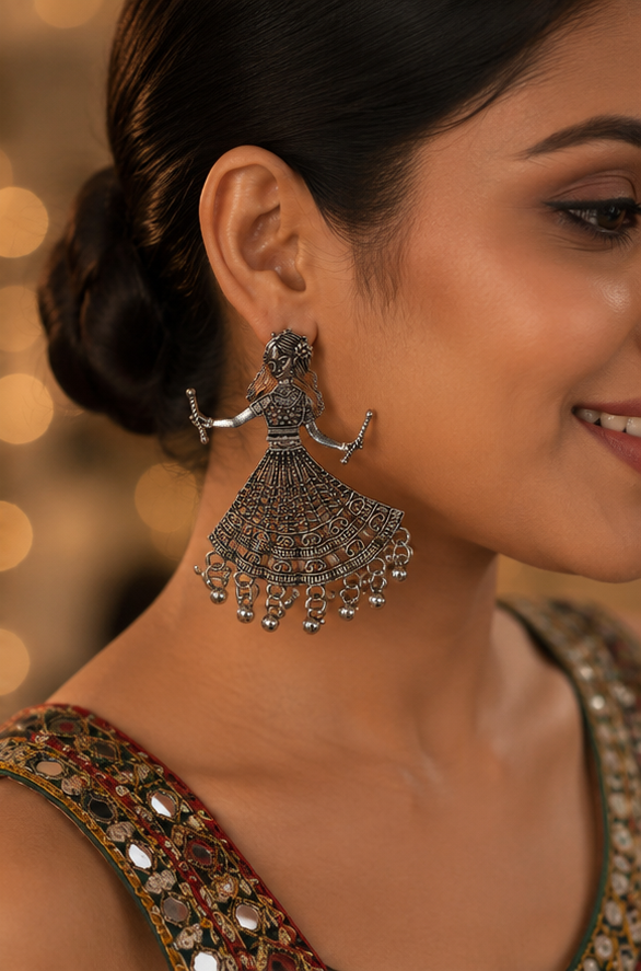 Oxidised Garba Dandiya Earrings