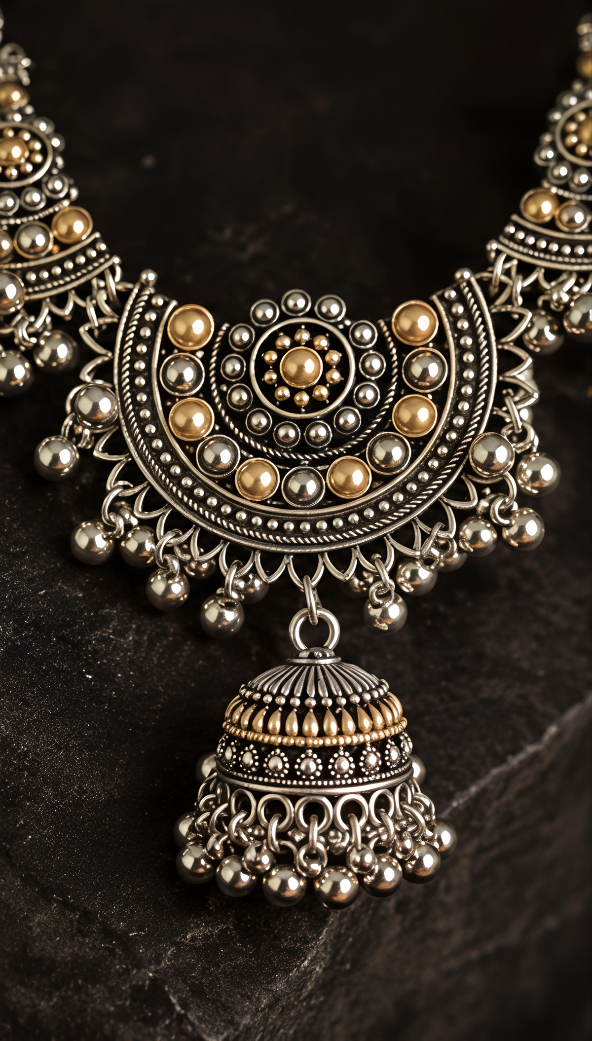 Oxidised Hasli Choker Necklace Set