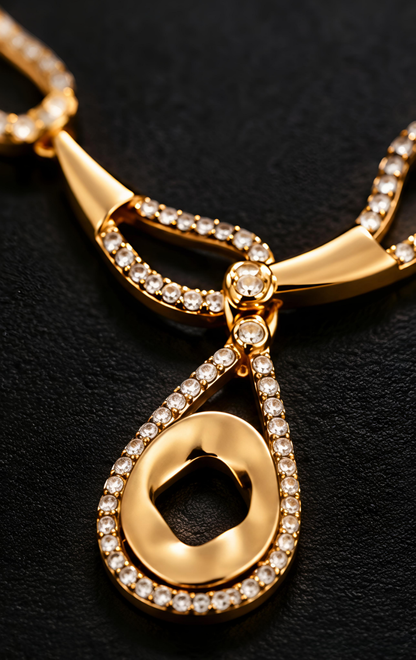 Gold-Tone Stone-Studded Necklace Set