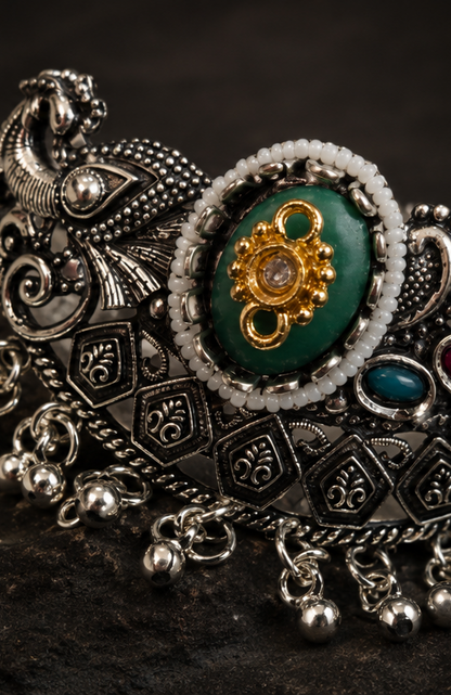 Multicolor Peacock Oxidised Kada